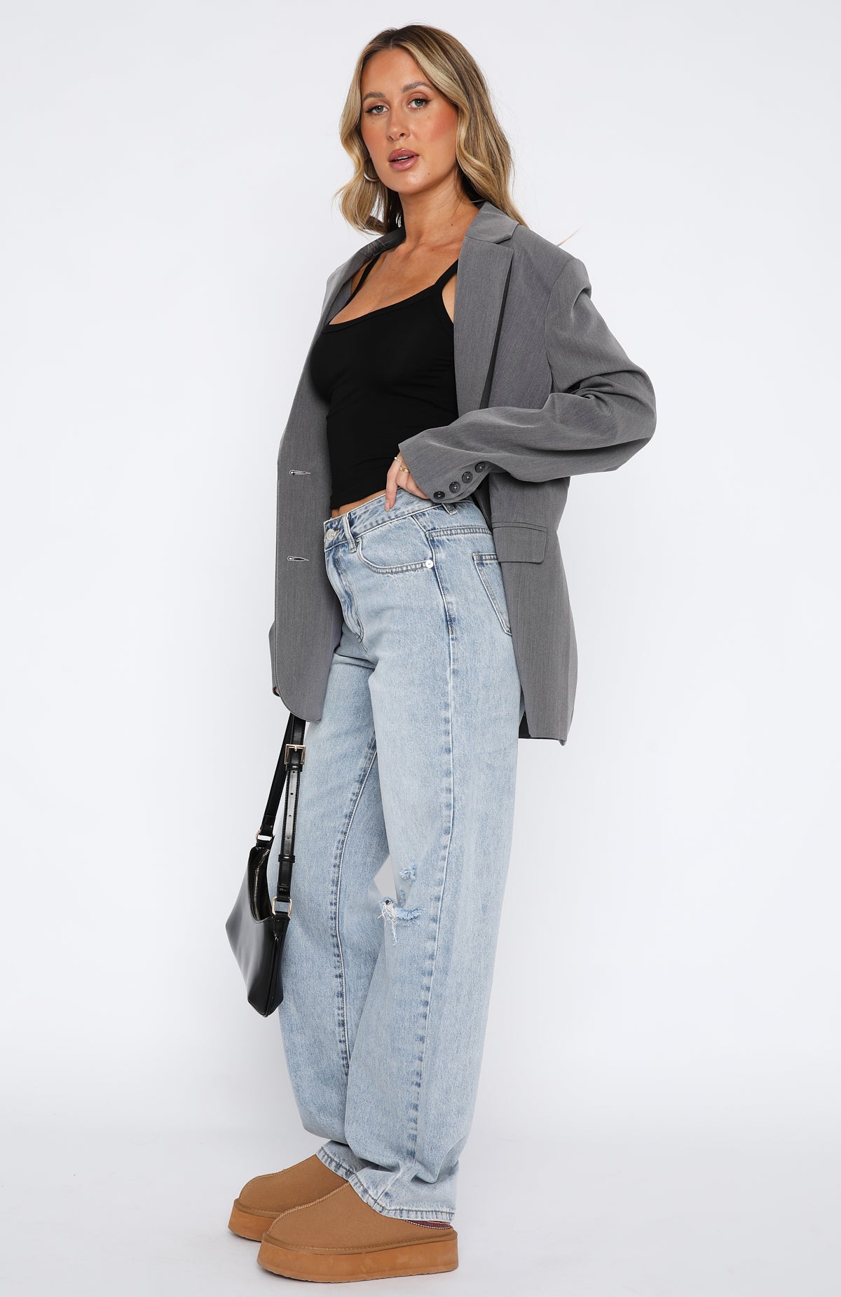 No Longer Yours Low Rise Straight Leg Jeans Vintage Mid Blue | White ...