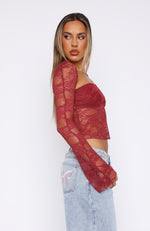 Sweet Lovin' Lace Top Set Wine