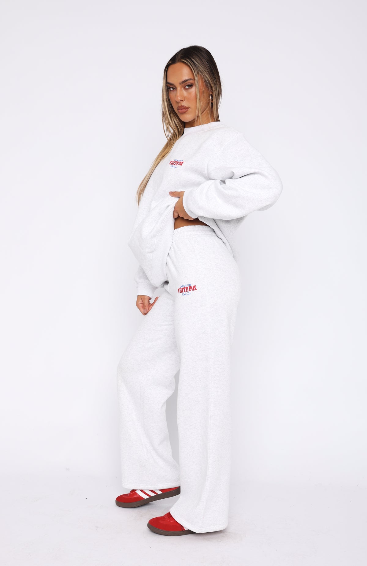 Capsule 9 Rodeo Crew Wide Leg Sweatpants Grey Marle | White Fox Boutique