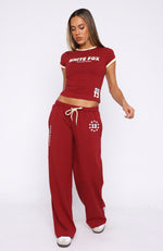 Full Schedule Track Pants Burgundy