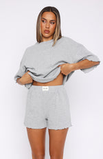 Tell You Everything Pyjama Shorts Grey Marle