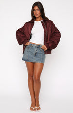 Burning For You Bomber Jacket Burgundy