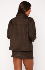 Like The Old Days Suede Jacket Chocolate