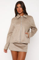 Like The Old Days Suede Jacket Sand