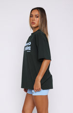 Happy To Be Here Oversized Tee Forest Green