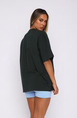 Happy To Be Here Oversized Tee Forest Green