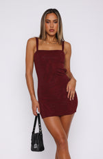 Pump The Volume Embellished Mini Dress Wine