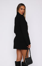 Fireside Long Sleeve Knit Dress Black