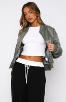 Walk On Out Bomber Jacket Olive