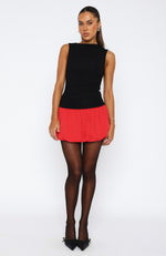 Sweet Lips Bubble Mini Skirt Red