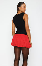 Sweet Lips Bubble Mini Skirt Red