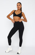 Ready Set Go Cross Front Leggings Black