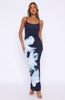 Feeling The Heat Maxi Dress Greyscale Floral