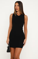 Wild Love Knit Mini Dress Black