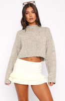 Going Through The Motions Knit Sweater Peppered Taupe