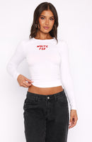 Young And Impatient Long Sleeve Baby Tee White
