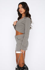 Not Sorry Cropped Blazer Grey