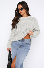 Strong Attraction Knit Sweater Grey