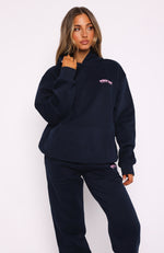 Out Of Line Oversized Hoodie Navy