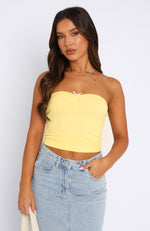What Do You See Strapless Top Lemon