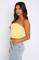 What Do You See Strapless Top Lemon