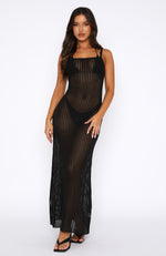 Love Her Style Knit Maxi Dress Black