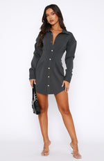 Love Scars Long Sleeve Mini Dress Charcoal