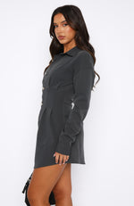 Love Scars Long Sleeve Mini Dress Charcoal