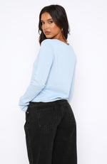 Unique Love Knit Sweater Baby Blue