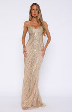 the dress in gold and white Reaching Out Maxi Dress Gold