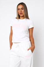 Decade Classics Varsity Relaxed Baby Tee White