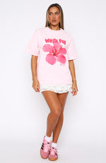 With Love & Romance Oversized Tee Baby Pink