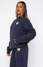 With Love For You Oversized Hoodie Navy