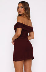 Got The Talent Off Shoulder Mini Dress Burgundy