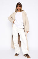 Modern Edge Oversized Coat Beige