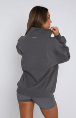 Chloe Zip Front Sweater Smoke