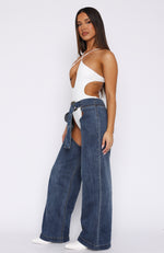 She's Most Wanted Denim Chaps Mid Blue Wash