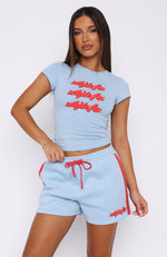 Make You Double Take Lounge Shorts Baby Blue