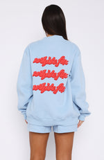 Make You Double Take Oversized Sweater Baby Blue