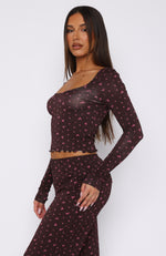 Dreamy Long Sleeve Pyjama Top Chocolate Dreams