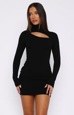 Light Up The Skies Long Sleeve Mini Dress Black