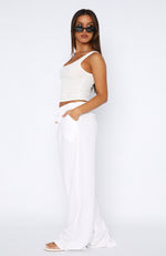 Live It Up Linen Pants White