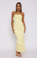 She's A Masterpiece Lace Maxi Dress Lemon