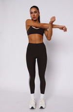 Core Workout High Waisted Leggings Espresso/Cream