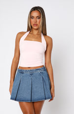 Out Of Touch Halter Top Baby Pink