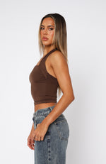 Out Of Touch Halter Top Chocolate