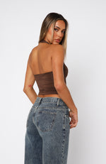 Out Of Touch Halter Top Chocolate