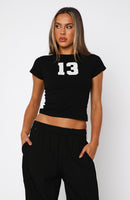 Always A Statement Baby Tee Black