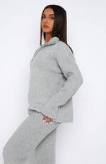 Let's Get Cosy Knit Sweater Grey Marle