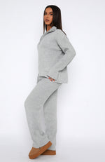 Let's Get Cosy Knit Pants Grey Marle